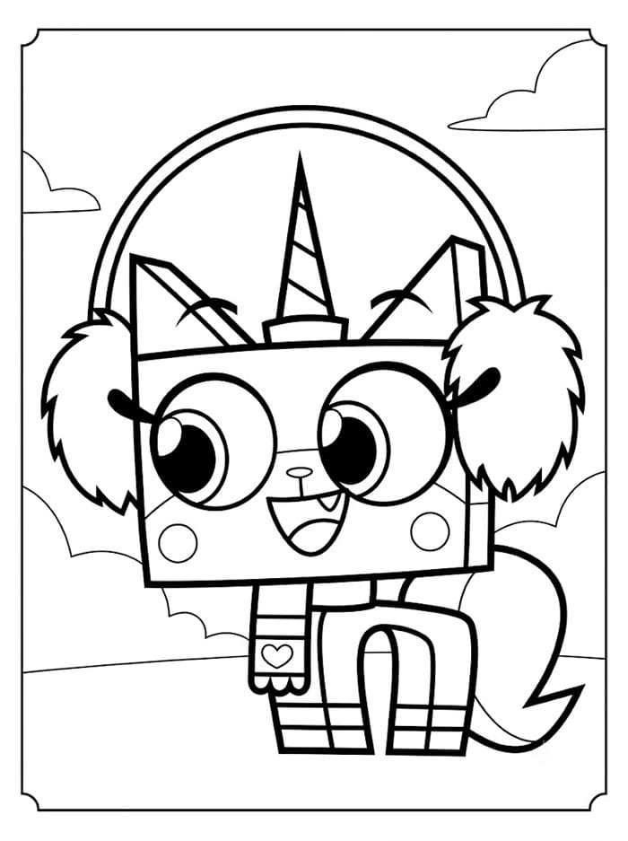 Unikitty indossa le cuffie da colorare