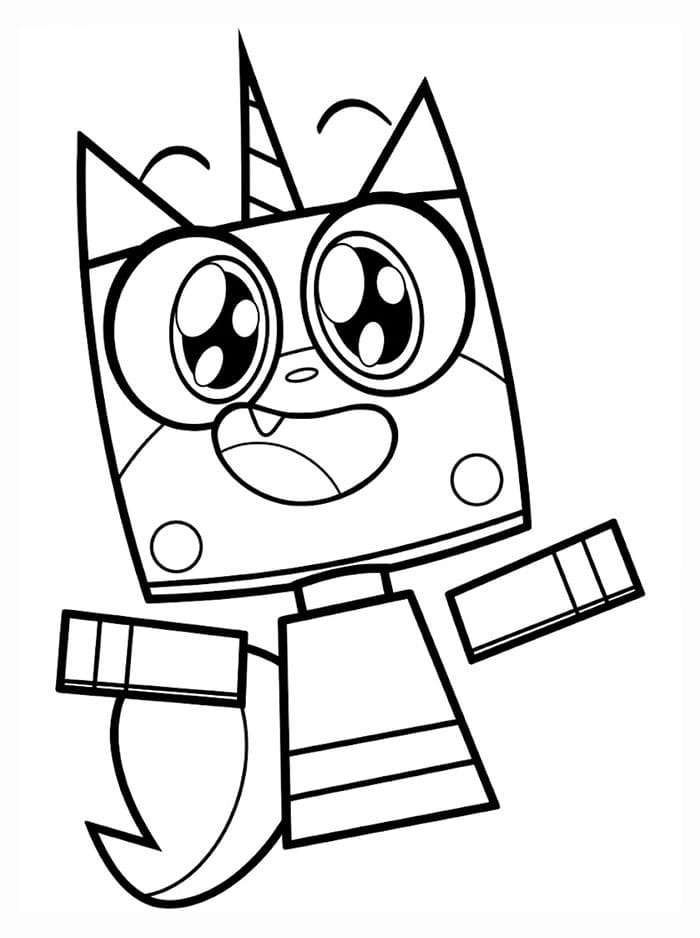 Unikitty molto felice da colorare