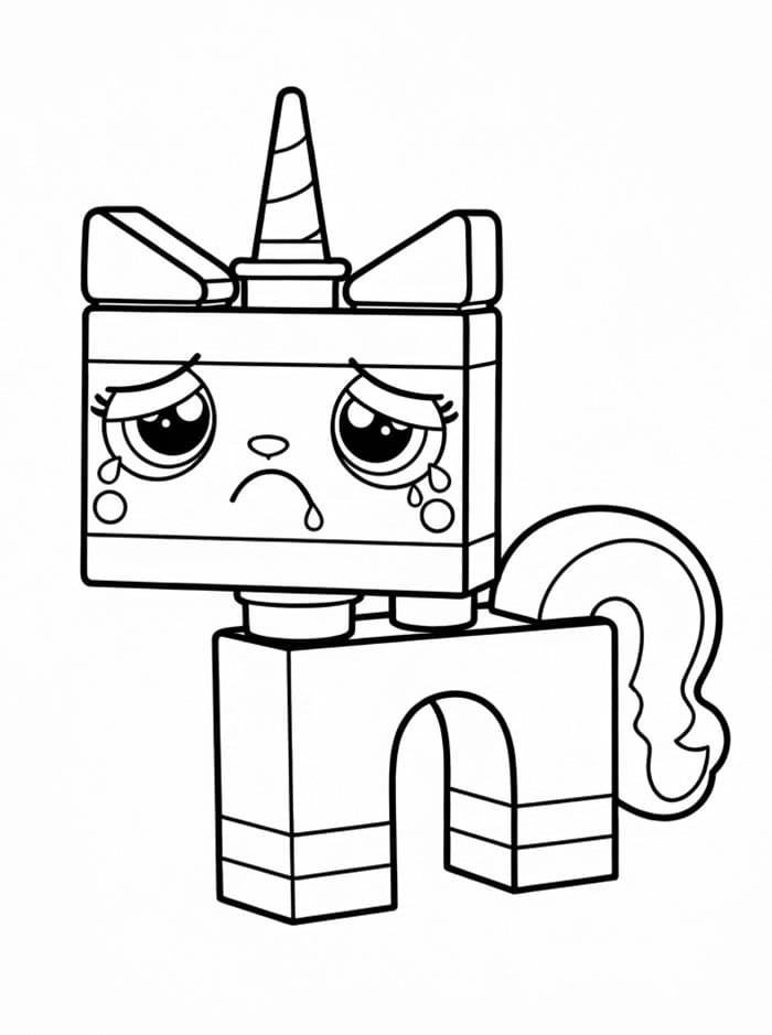 Unikitty triste da colorare