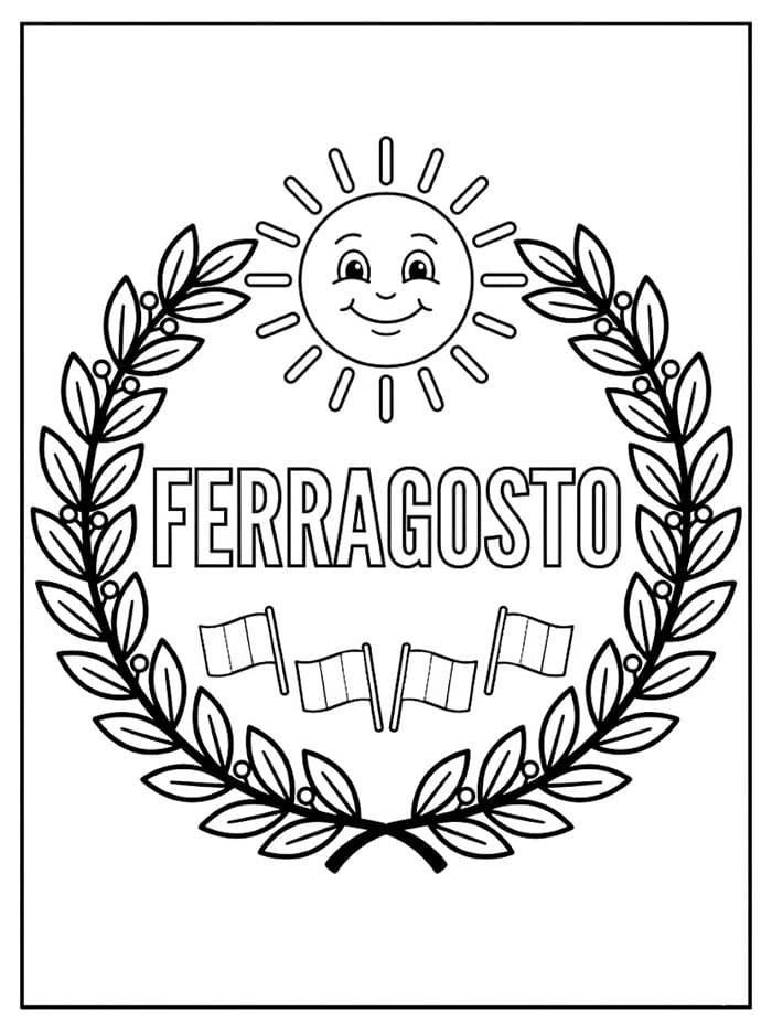 Vacanza Romana di Ferragosto da colorare
