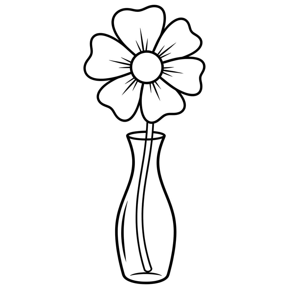 Vaso di Fiori Alto da colorare