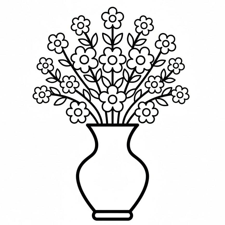 Vaso di Fiori Equilibrato da colorare