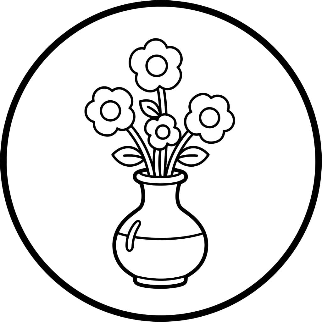 Vaso di Fiori Piccolo da colorare