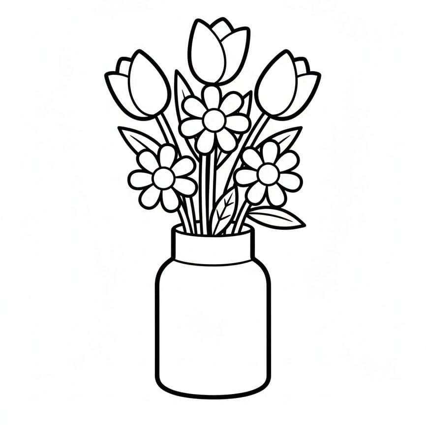 Vaso di Fiori Quotidiano da colorare