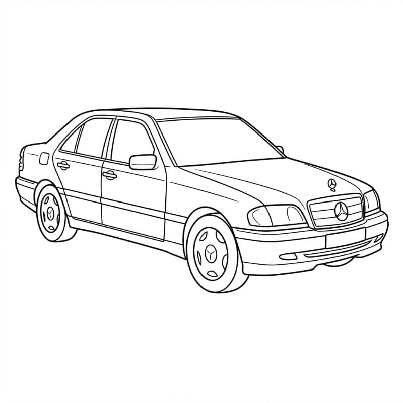 Vecchia berlina Mercedes da colorare