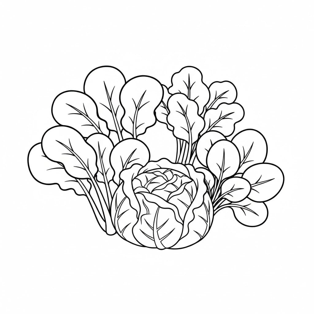 Verdure a foglia miste da colorare