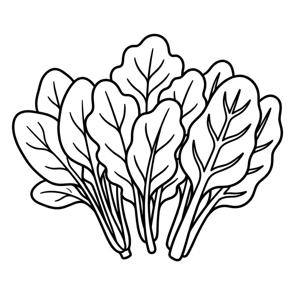 Verdure a foglia da colorare