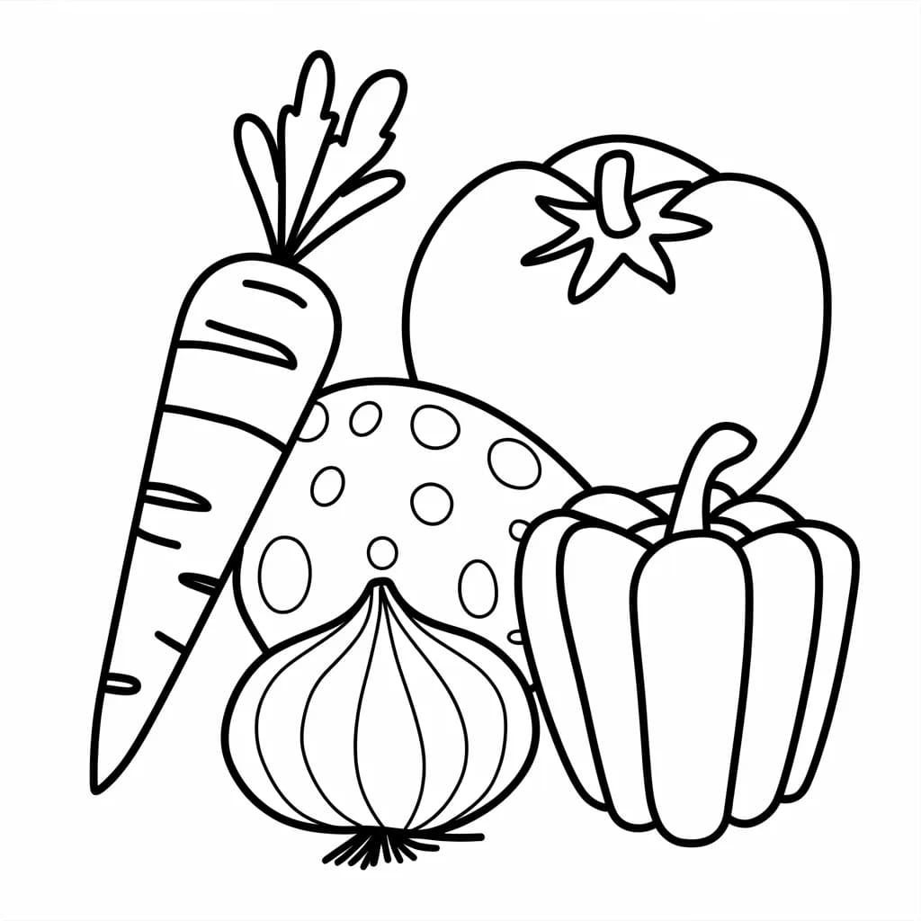 Verdure di base da colorare