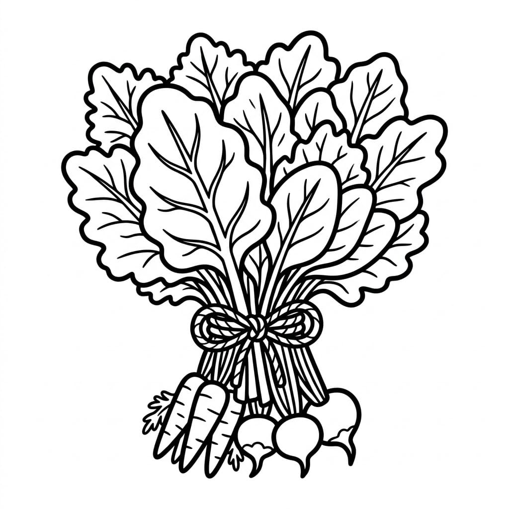 Verdure fresche dell’orto da colorare