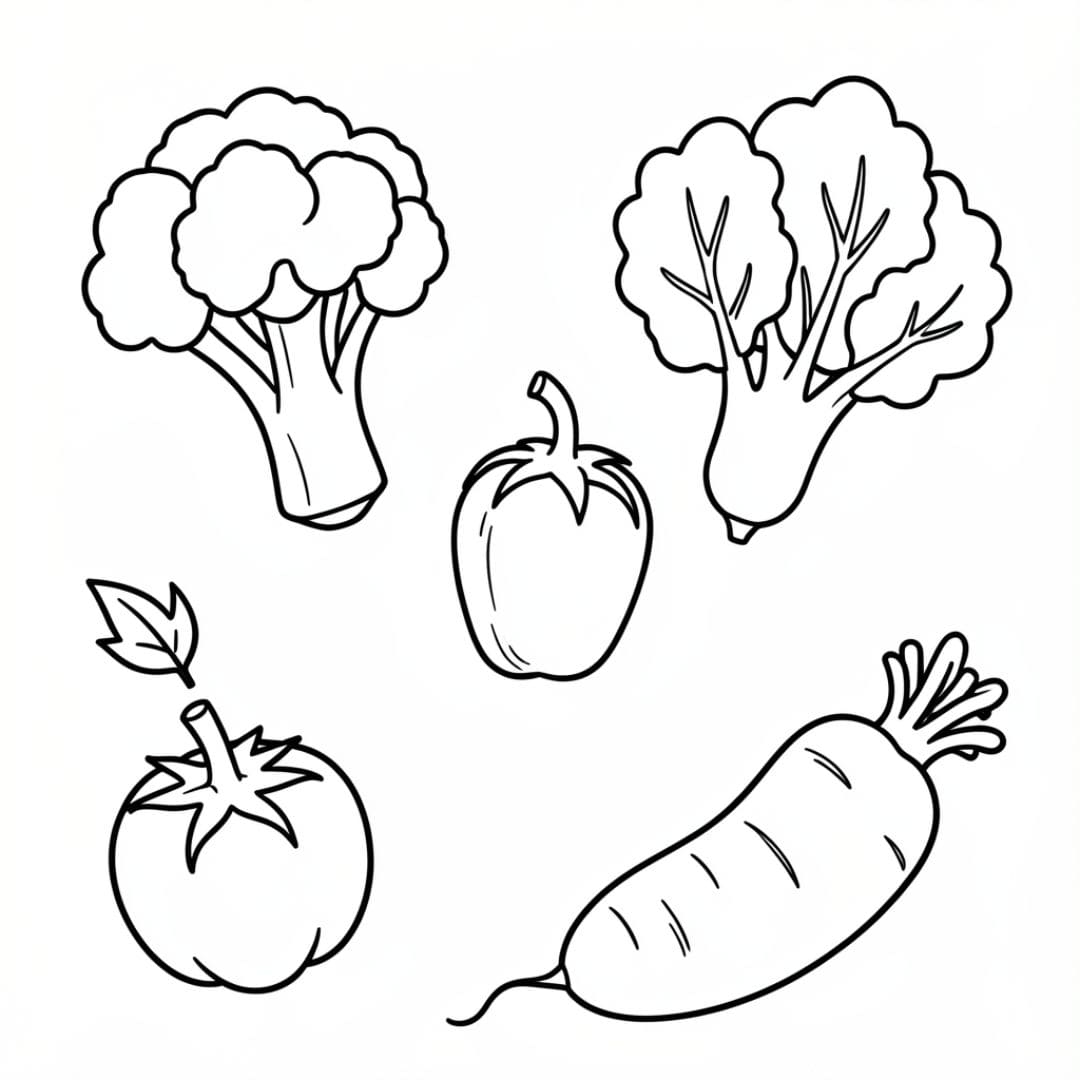 Verdure stampabili da colorare