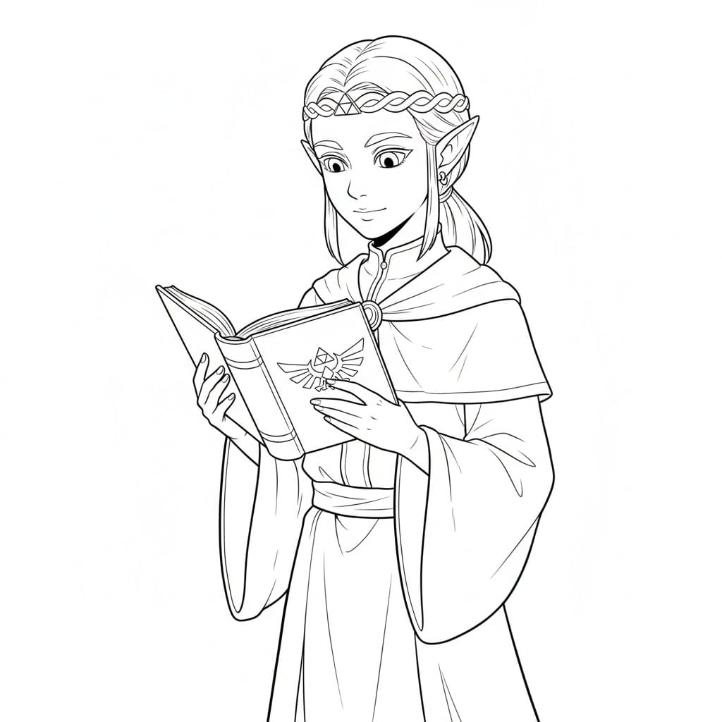 Versione di Zelda Studiosa da colorare