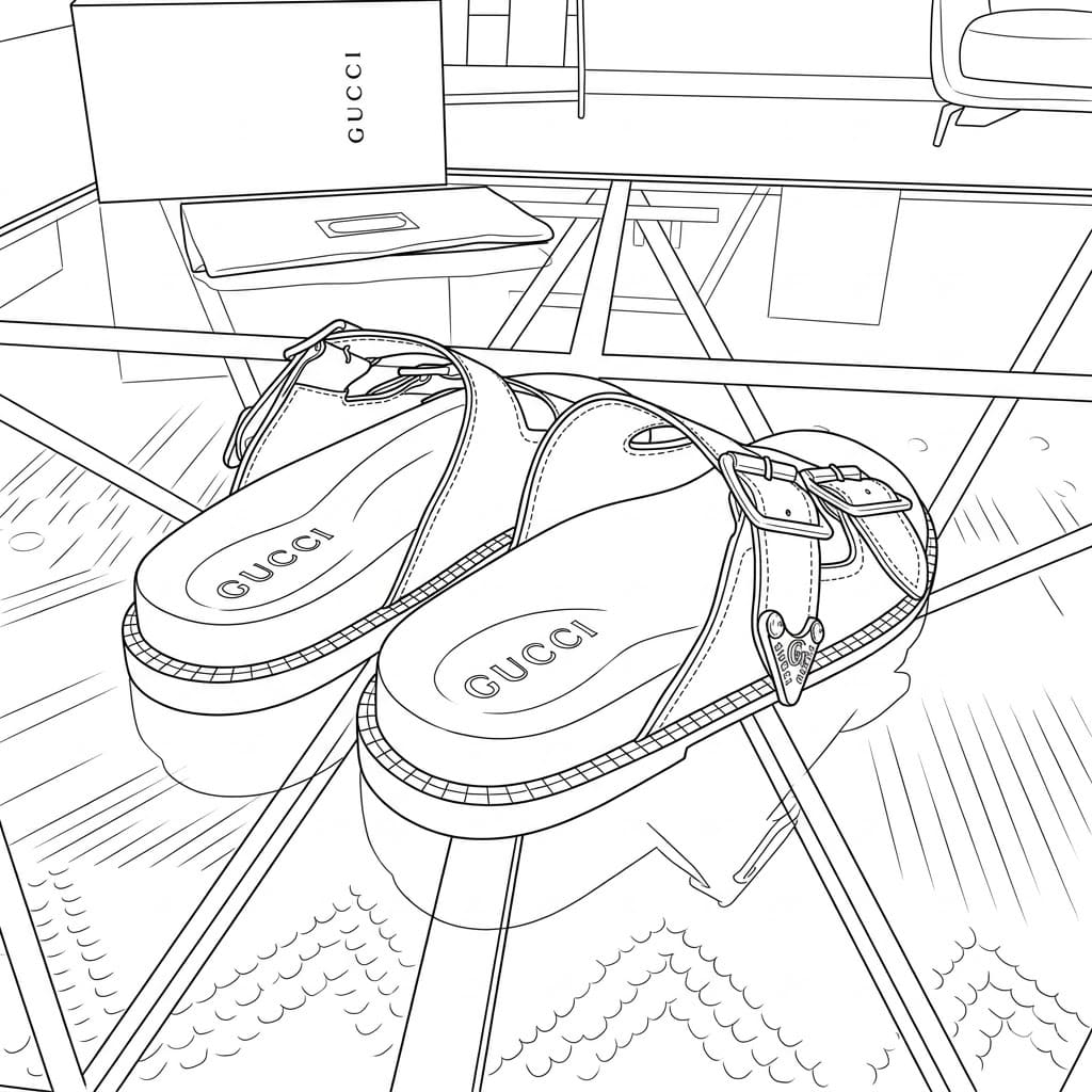 Vetrine Gucci da colorare