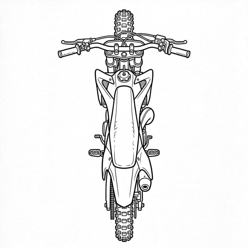 Vista dall'alto da motocross da colorare