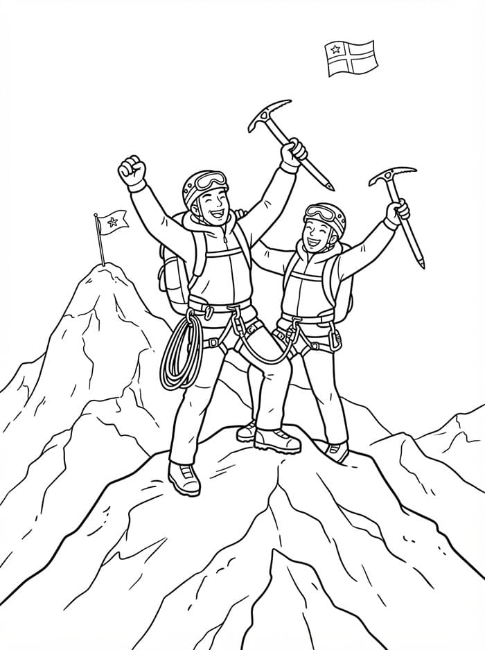 Vittoria alpinistica da colorare