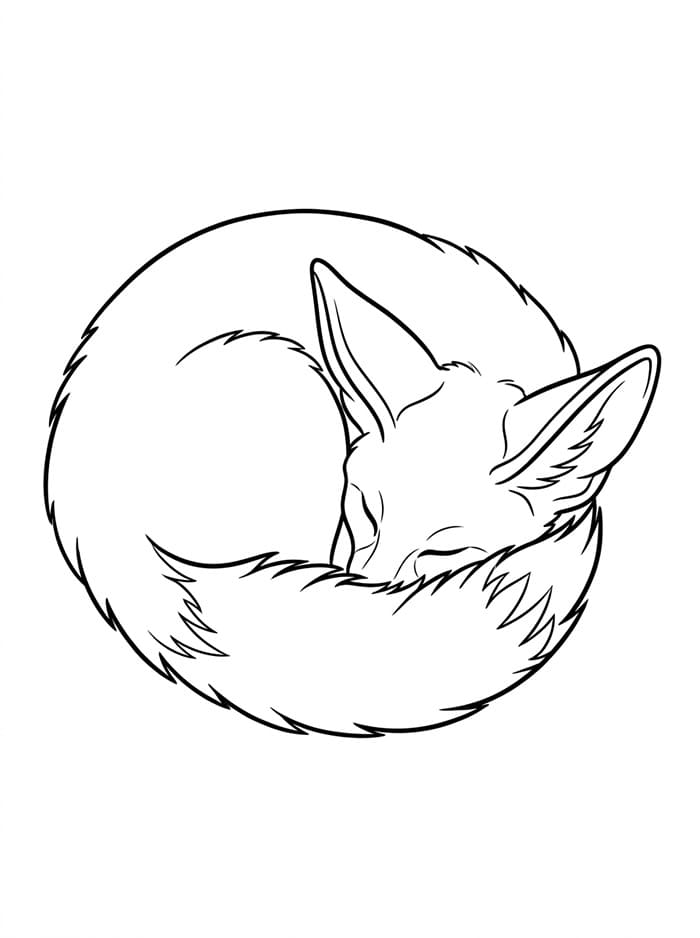 Volpe selvatica di Fennec da colorare