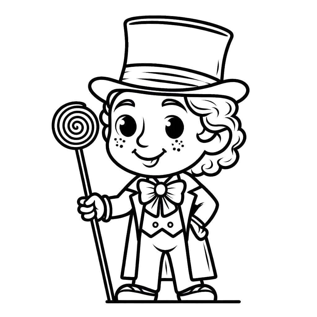 Willy Wonka chibi da colorare