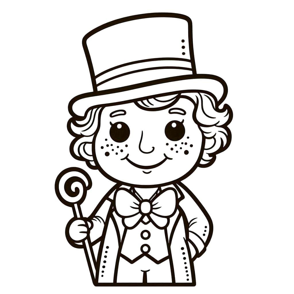 Willy Wonka per bambini da colorare