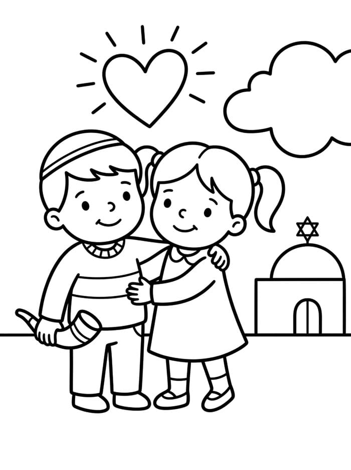 Yom Kippur base per bambini da colorare