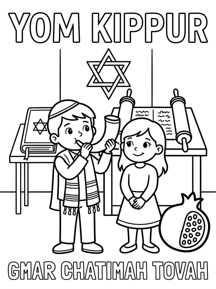 Yom Kippur gratuito da colorare