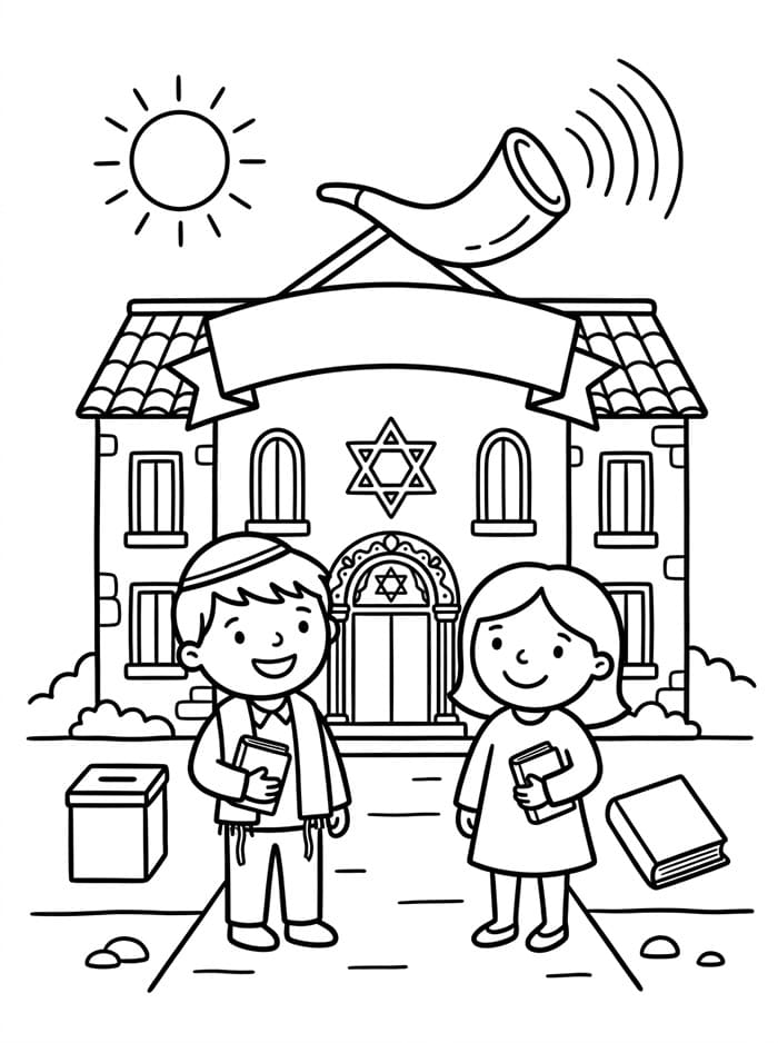 Yom Kippur per bambini da colorare