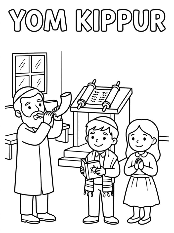 Yom Kippur stampabile gratuitamente da colorare