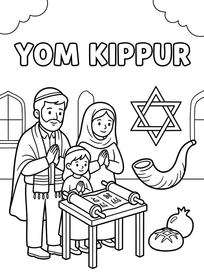 Yom Kippur stampabile da colorare