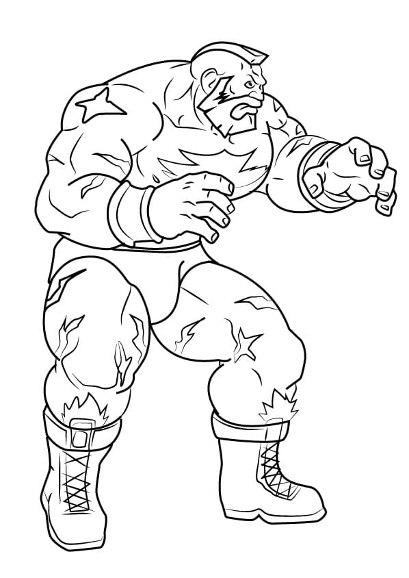 Zangief from Street Fighter da colorare