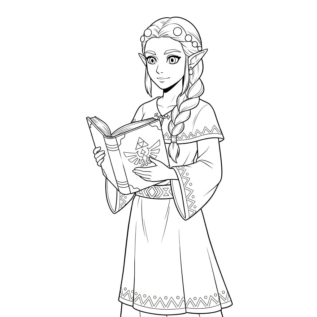 Zelda la Studiosa da colorare