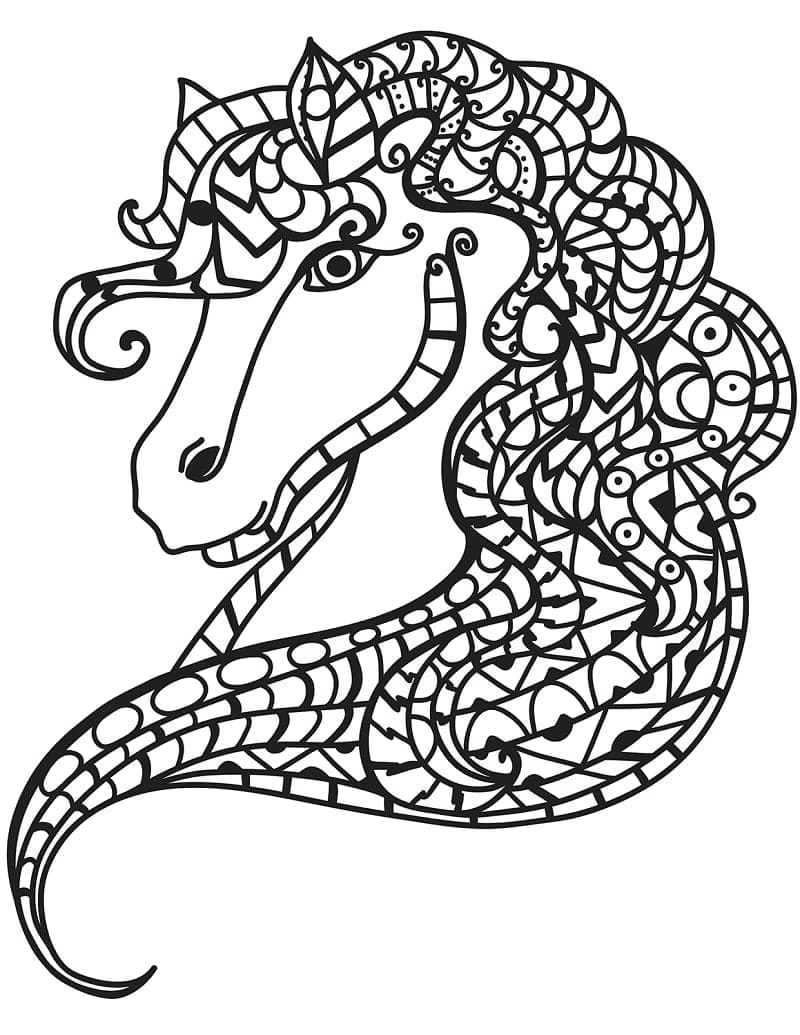 Zentangle Cavallo da colorare