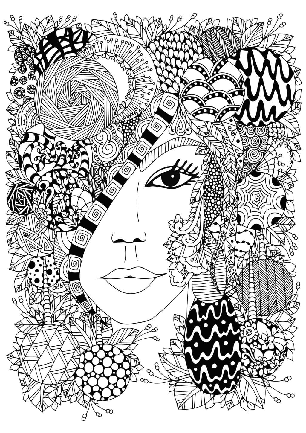 Zentangle Donna da colorare