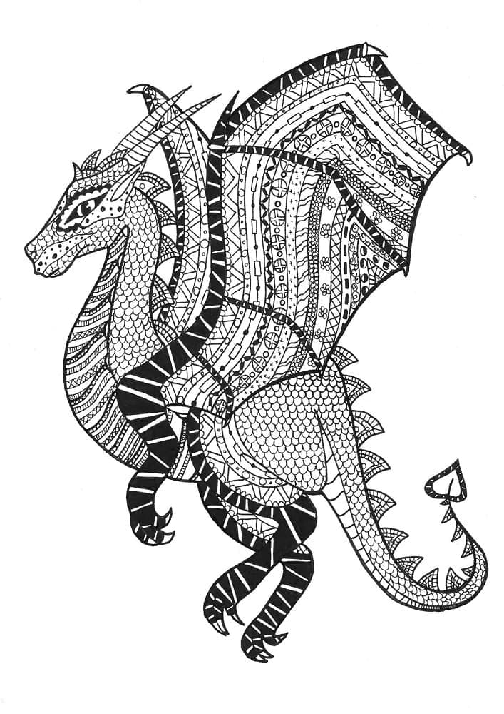 Zentangle Drago da colorare