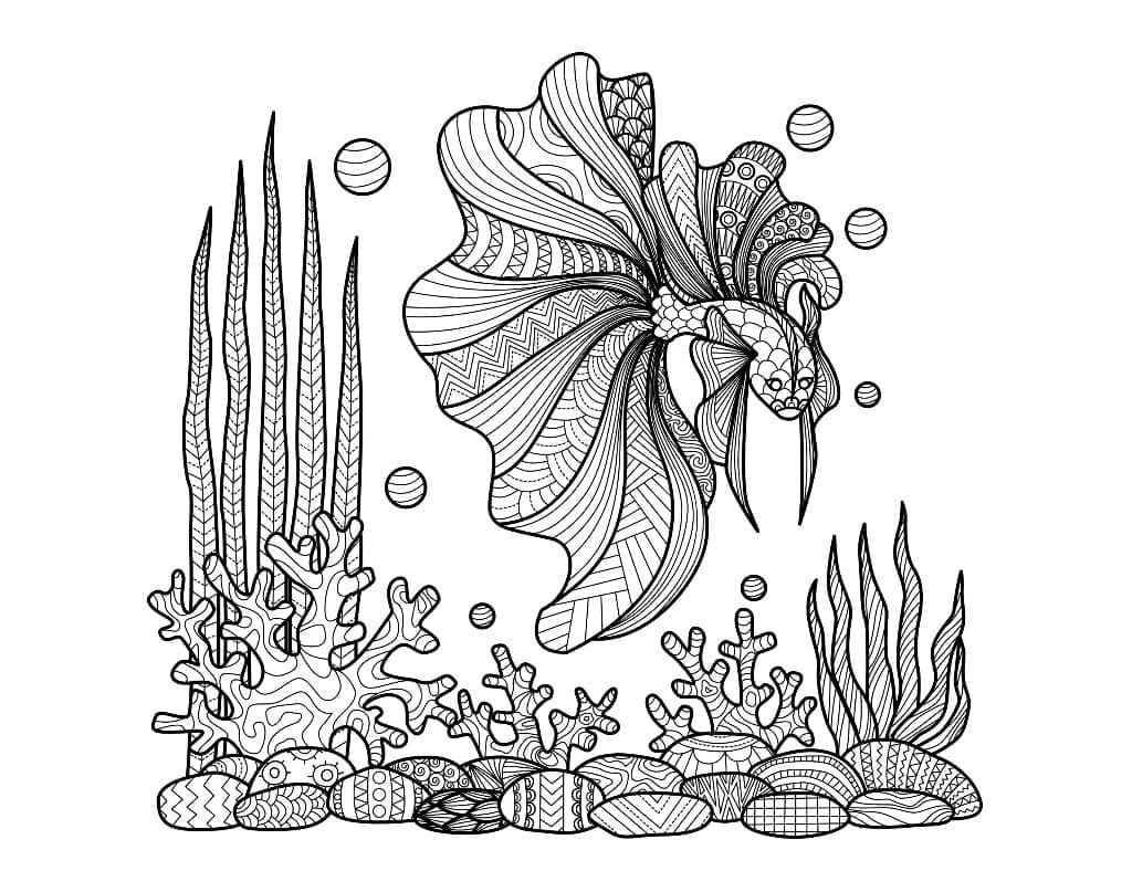 Zentangle Pesce Bellissimo da colorare