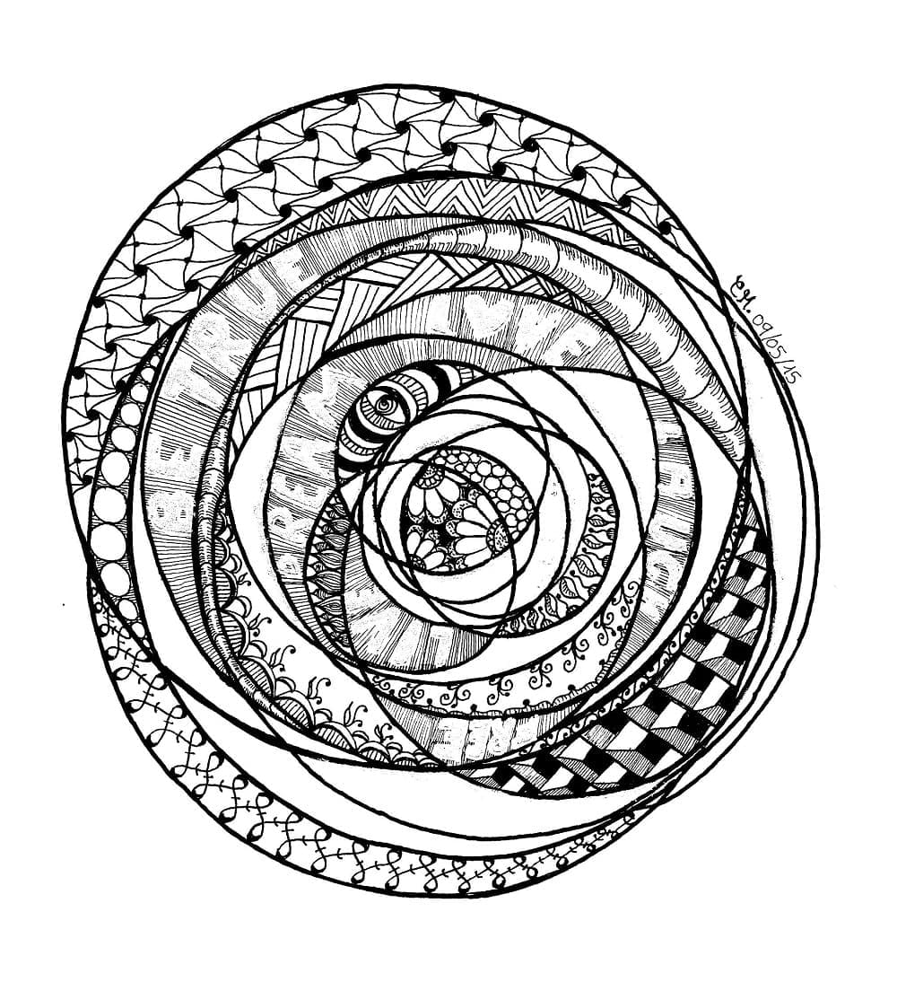 Zentangle Stampabile Gratuito da colorare