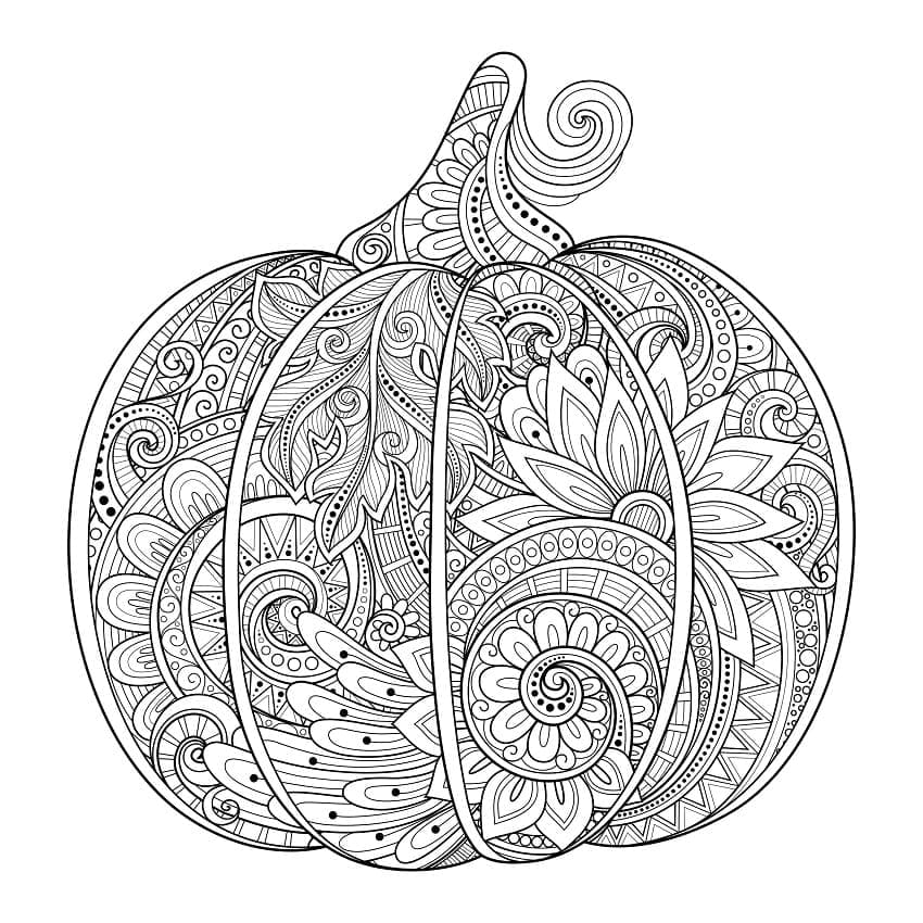 Zentangle Zucca da colorare
