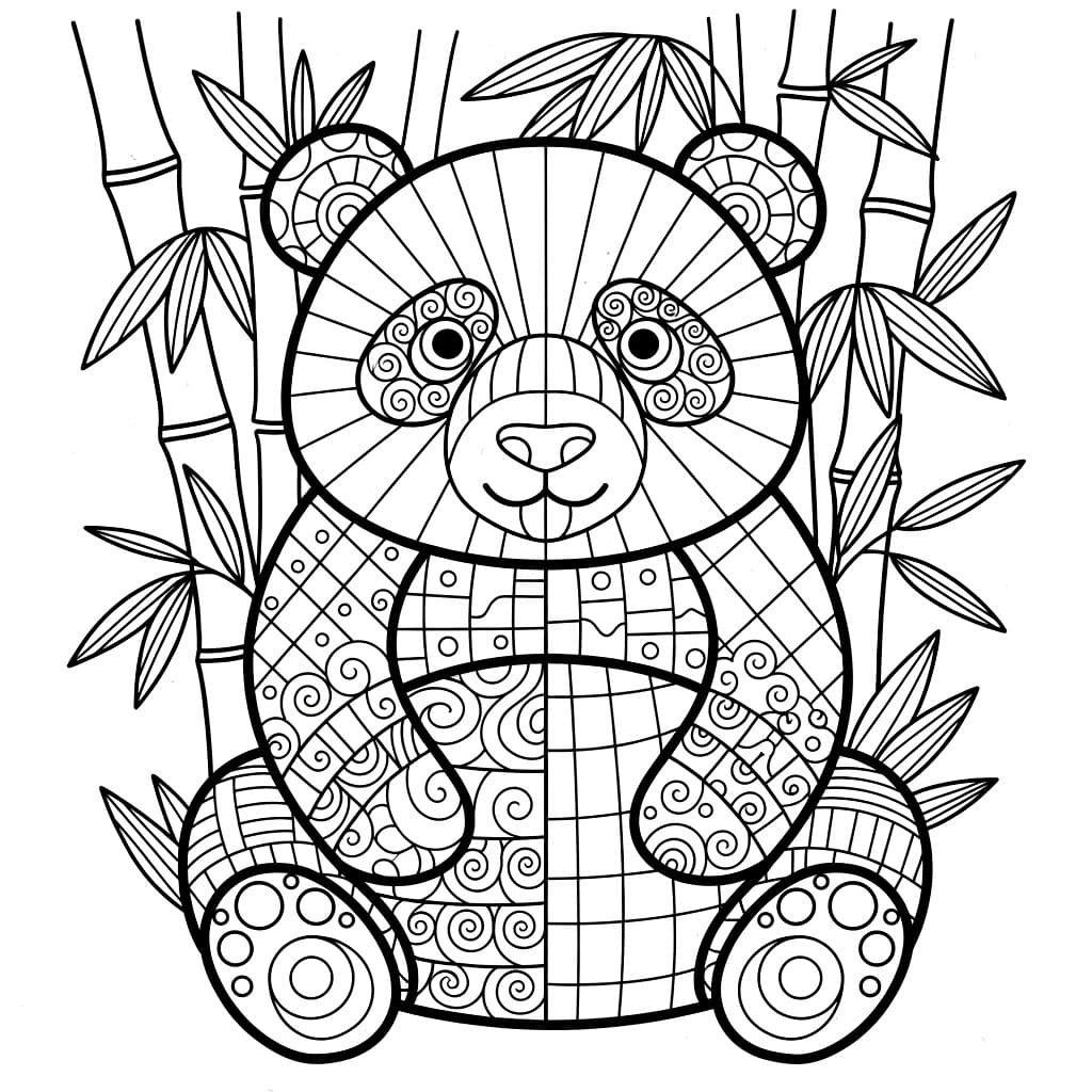 Zentangle il panda da colorare