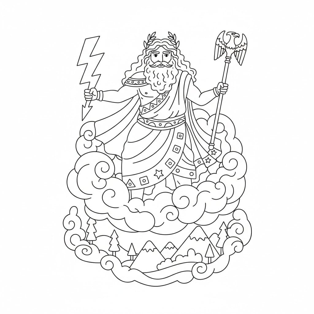 Zeus che esce da colorare
