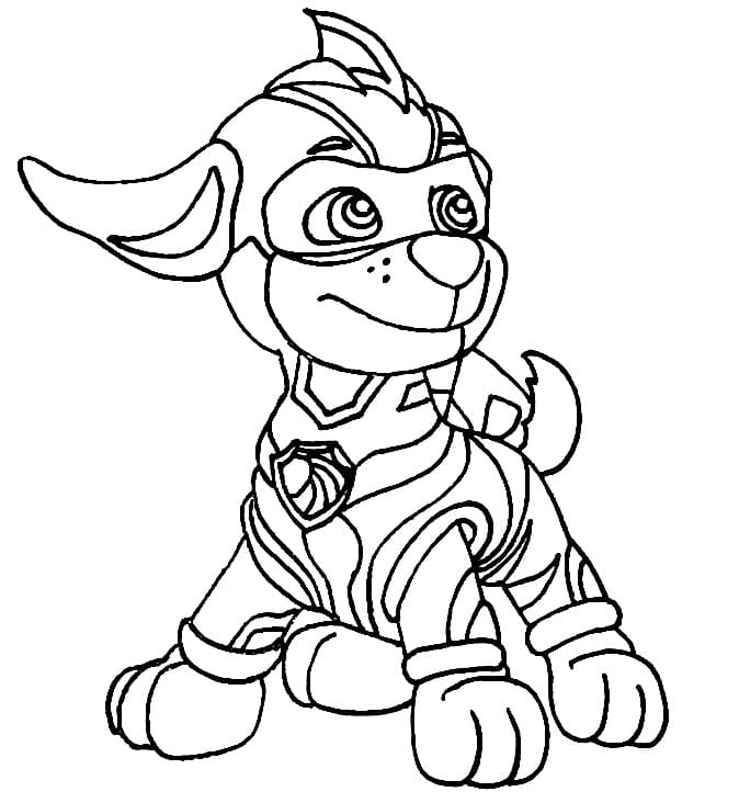 Zuma di Paw Patrol Mighty Pups da colorare