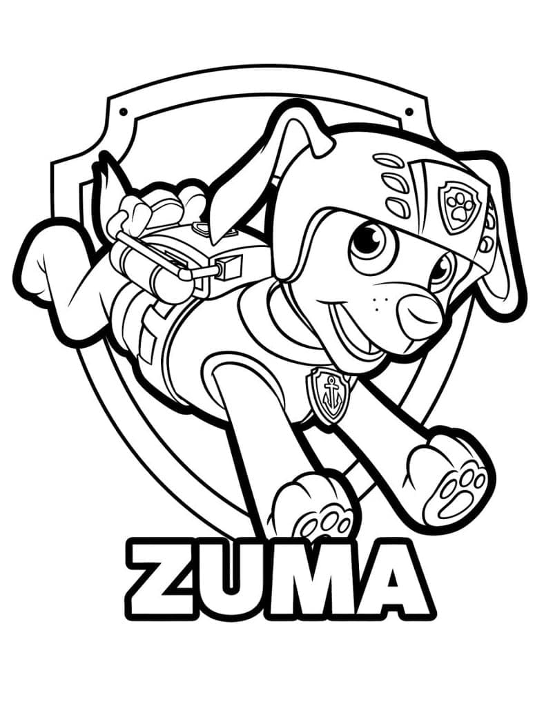 Zuma fantastico di Paw Patrol da colorare
