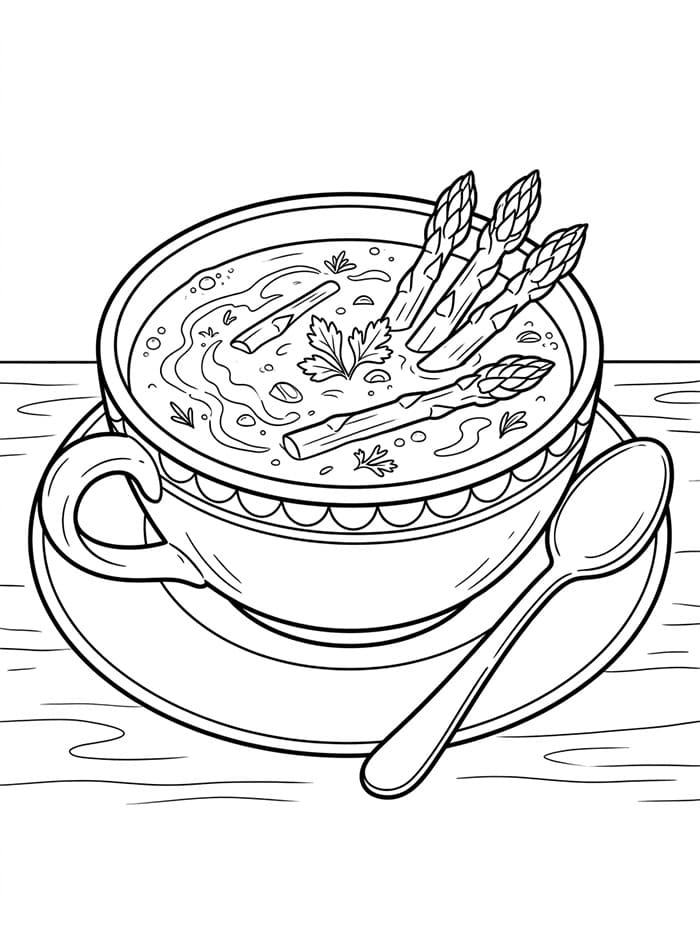 Zuppa di Asparagi da colorare