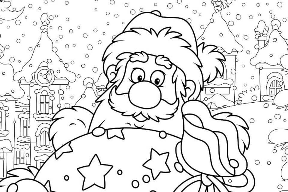Tenda Decorativa Per Porta Di Natale 180x90cm - Babbo Natale Con Corda Da 6m