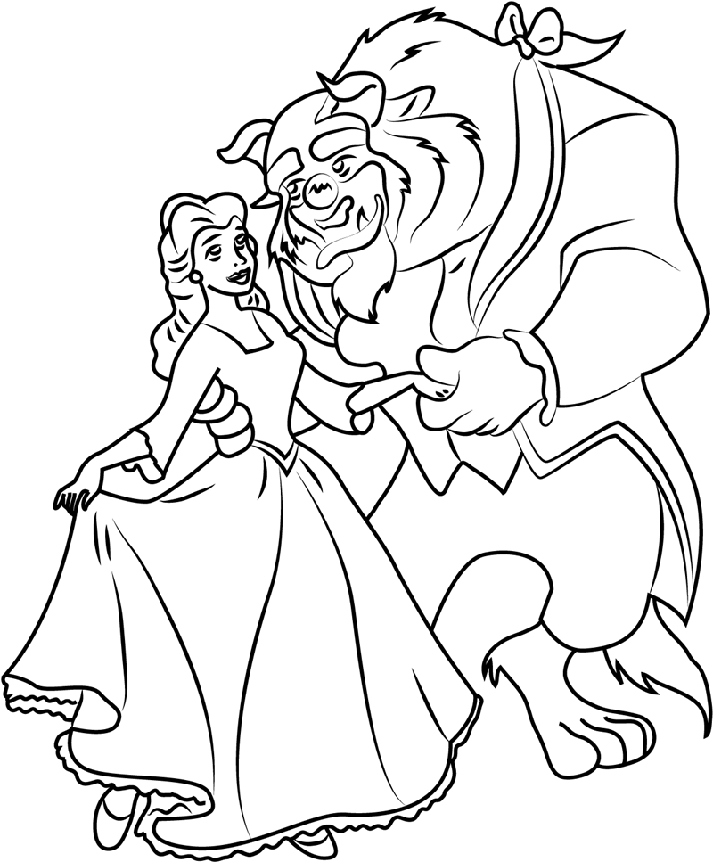 Disegni di La bella e la bestia da colorare - Disegni-Colorare.Com
