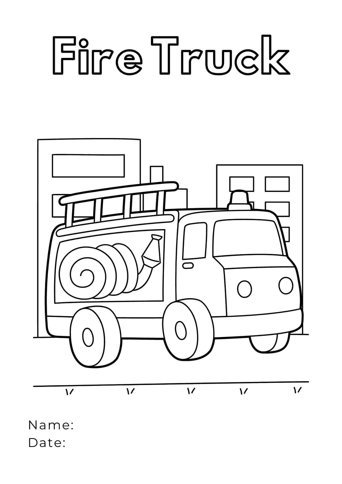 Camion dei Pompieri da colorare. Scarica, stampa o colora subito online!