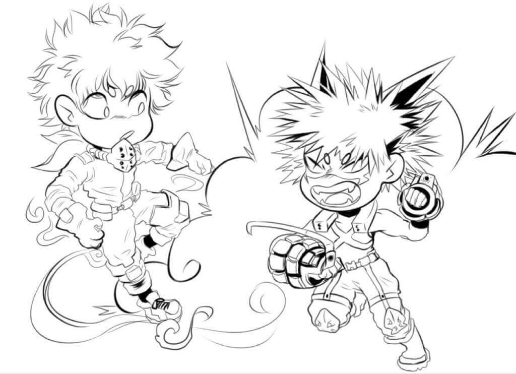 Chibi Bakugo E Deku Da Colorare Scarica Stampa O Colora Subito Online