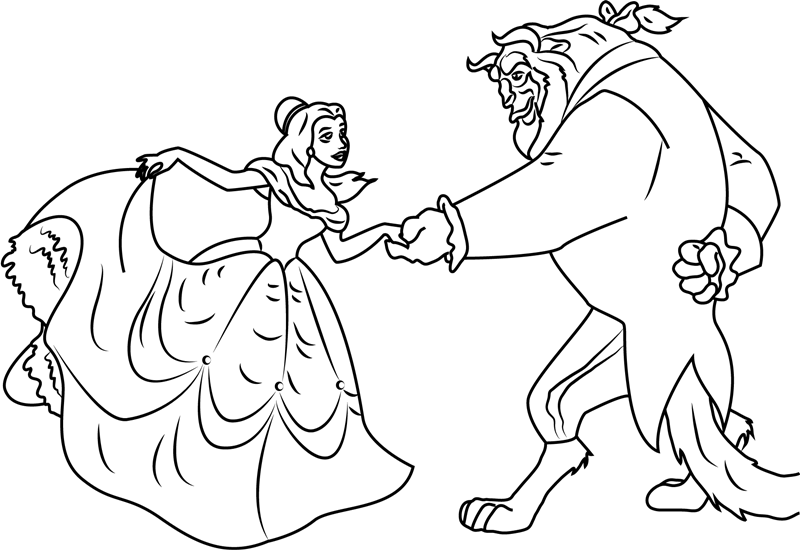 Disegni di La bella e la bestia da colorare - Disegni-Colorare.Com