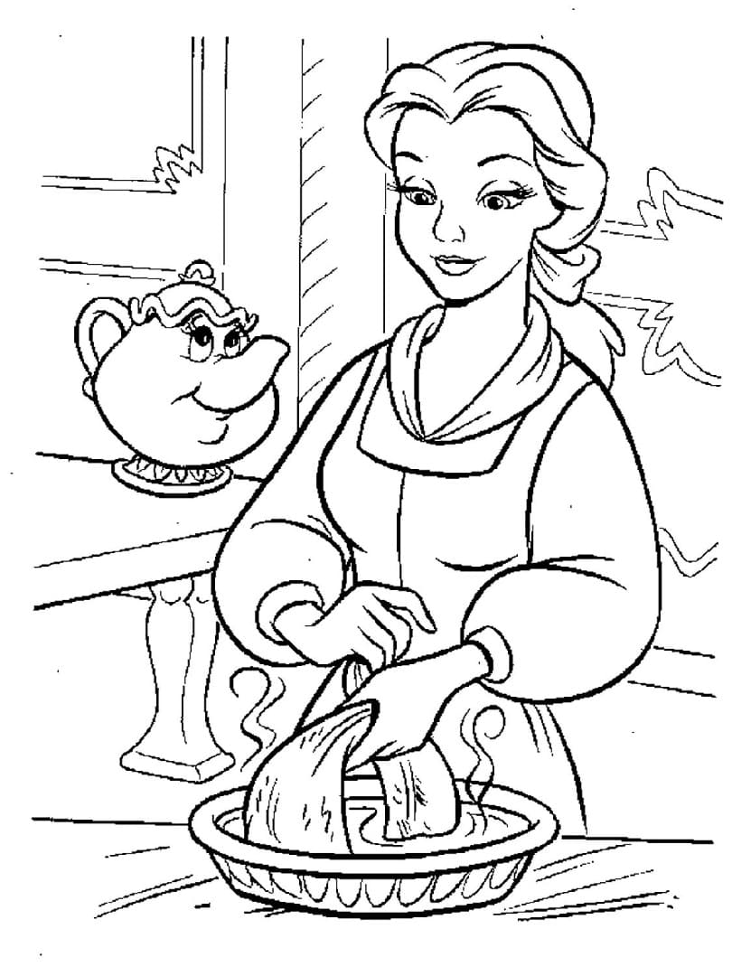 Disegni di La bella e la bestia da colorare - Disegni-Colorare.Com