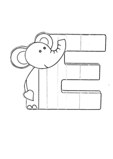 Gift Base Lettera E È per Elefante SPORTS Bottiglia Acqua Palestra 600ml Bianco