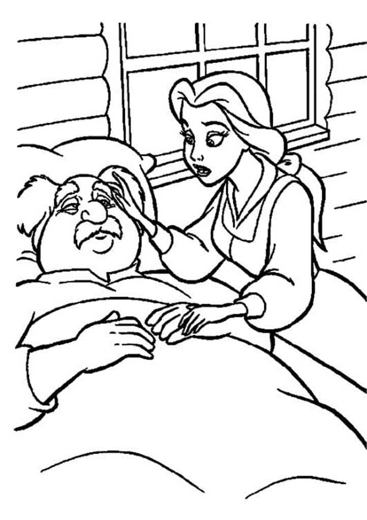 Disegni di La bella e la bestia da colorare - Disegni-Colorare.Com