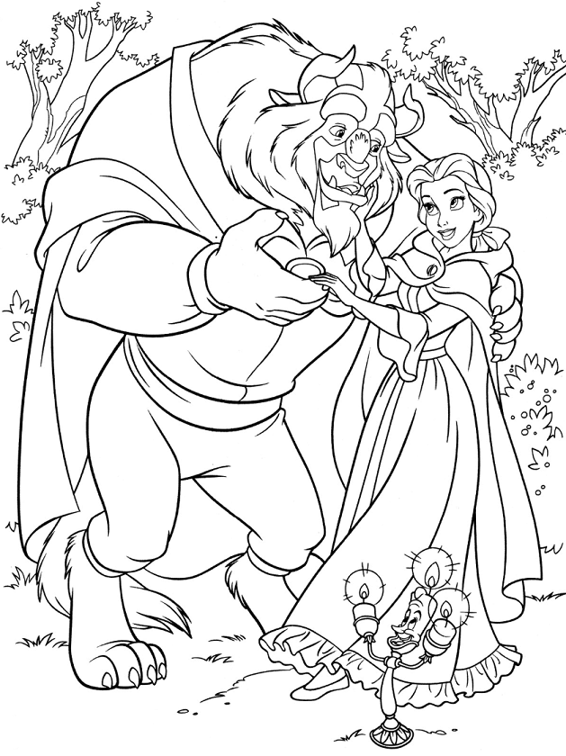 Disegni di La bella e la bestia da colorare - Disegni-Colorare.Com