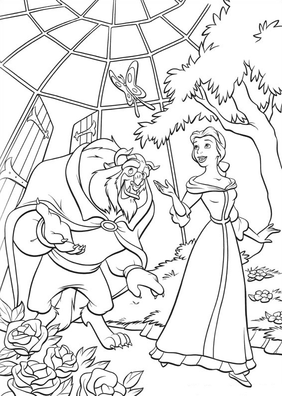Disegni di La bella e la bestia da colorare - Disegni-Colorare.Com