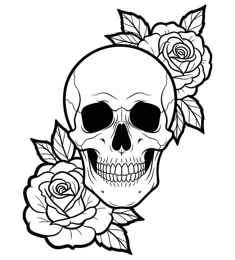 printable coloring pages Skull da colorare